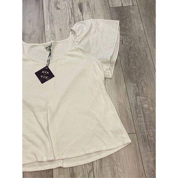 Ava & Viv plus size white blouse, size 3X - Picture 3 of 11